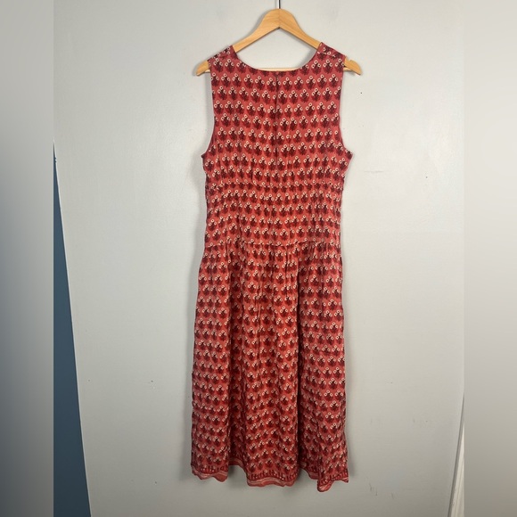 J Crew Ruffle Slip Floral Viscose Chiffon Midi Dress US Women's size large - Picture 6 of 6